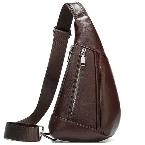 Crossbody Leather Sling Bag Coffee
